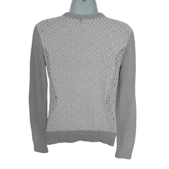Tommy Hilfiger Cotton Button Down Cardigan Lace Light Gray S - Picture 5 of 6